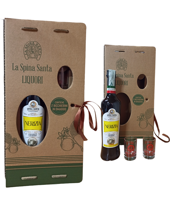 NERIZIA LIQUORE ALLA LIQUIRIZIA CALABRESE LA SPINA SANTA CL 50 + 2 BICCHIERI