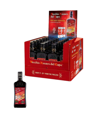 VECCHIO AMARO DEL CAPO AL PEPERONCINO RED HOT EDITION MIGNON CL 5  CONFEZIONE DA 24 BOTTIGLIETTE