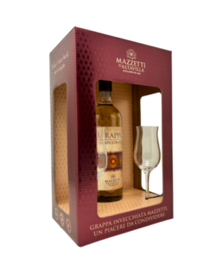 GRAPPA MAZZETTI INVECCHIATA CL.50 + 2 BICCHIERI