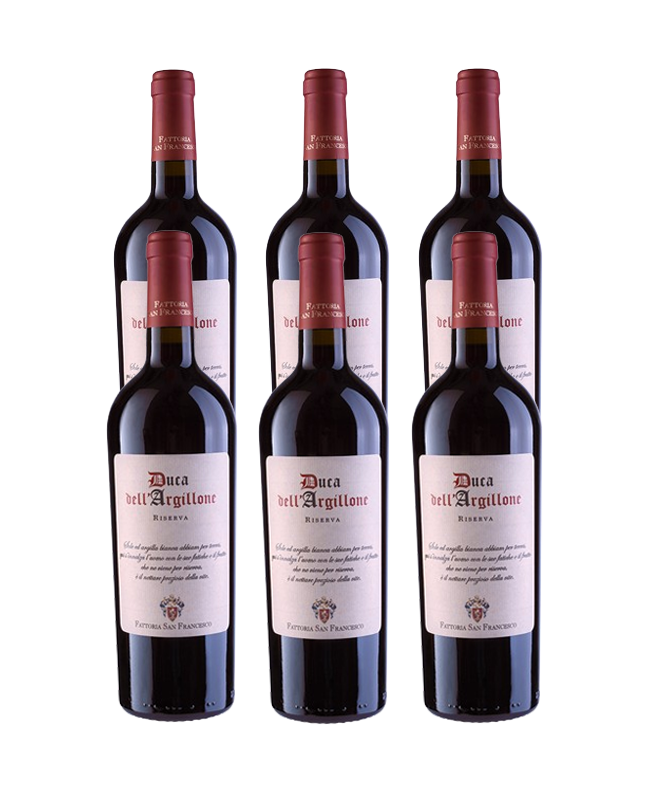 FATTORIA SAN FRANCESCO DUCA DELL’ARGILLONE ROSSO DOC RISERVA 6 BOTTIGLIE CL 75